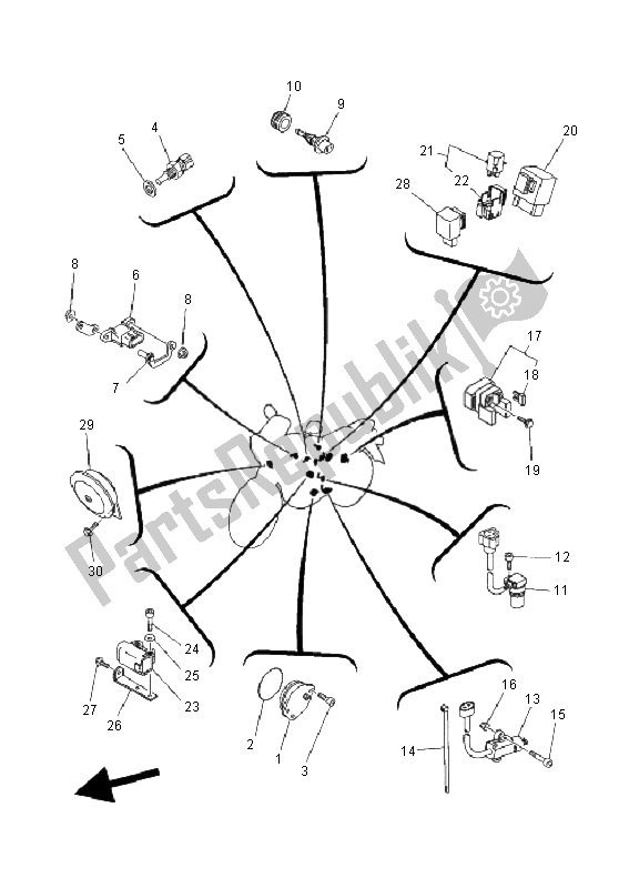 Wszystkie części do Elektryczny 2 Yamaha XT 660X 2008
