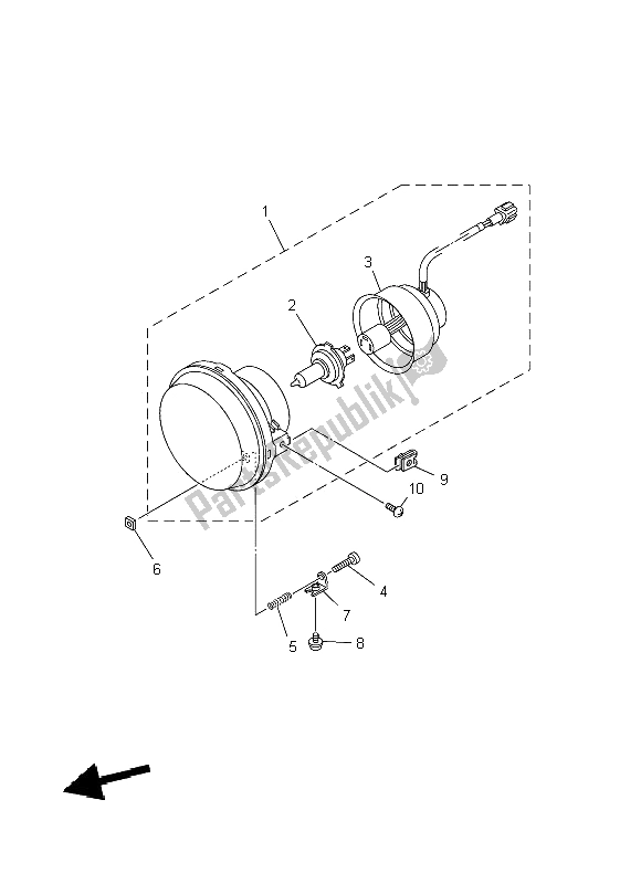 All parts for the Headlight of the Yamaha YFM 550 Fwad Dpbse Grizzly 4X4 2014
