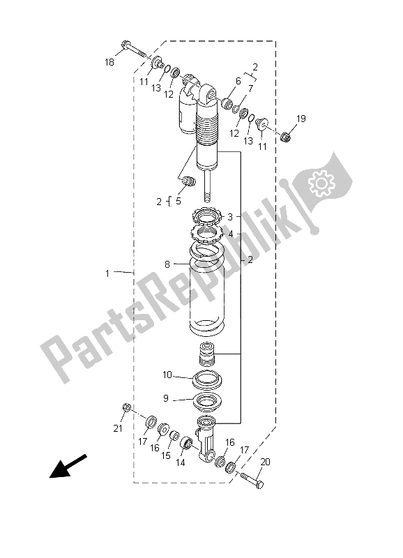 Todas as partes de Suspensão Traseira do Yamaha YZ 125 2003