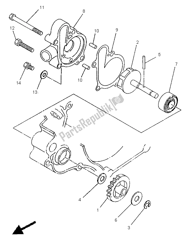 Toutes les pièces pour le Pompe à Eau du Yamaha YZ 125 LC 1995