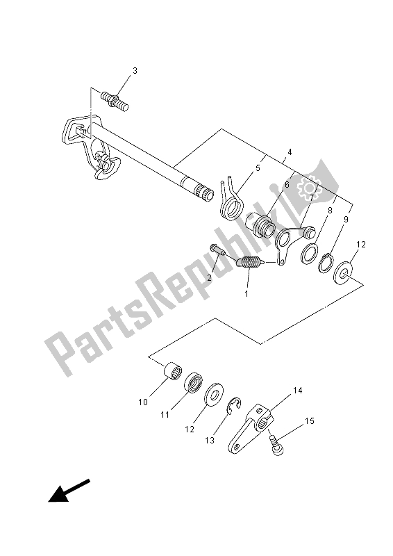 Todas las partes para Eje De Cambio de Yamaha MT-07 A 700 2015