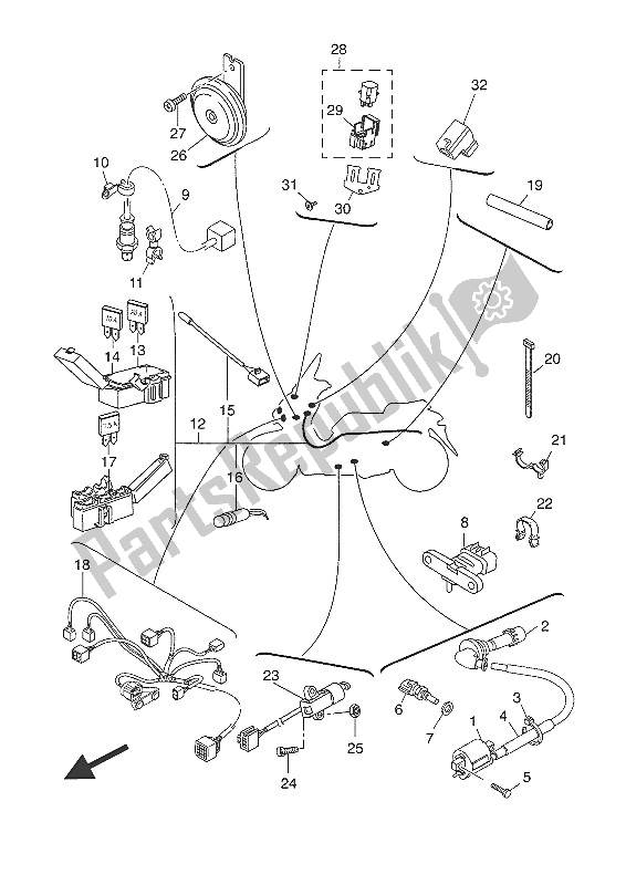 Wszystkie części do Elektryczny 2 Yamaha YP 400R 2016