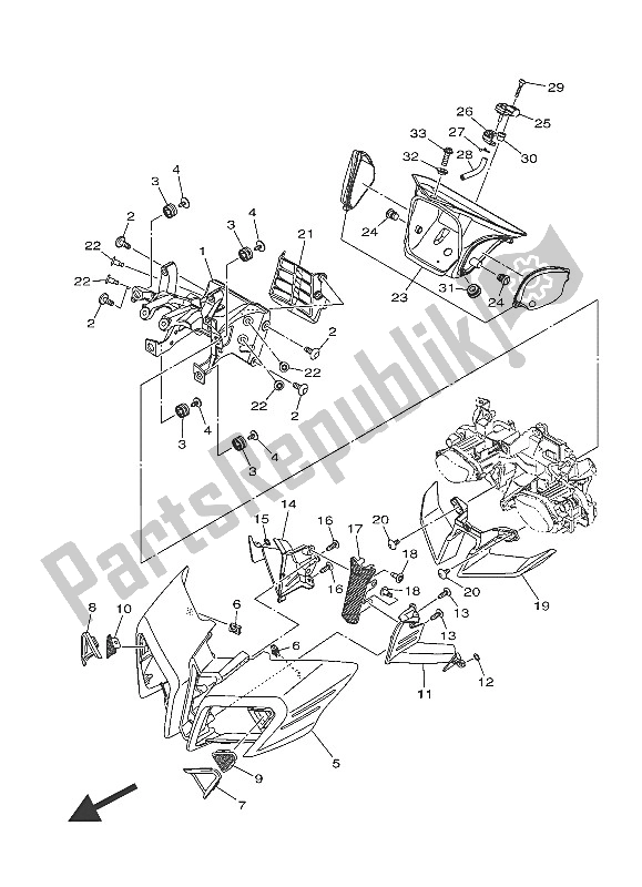 Todas las partes para Carenado 1 de Yamaha MT 10 1000 2016