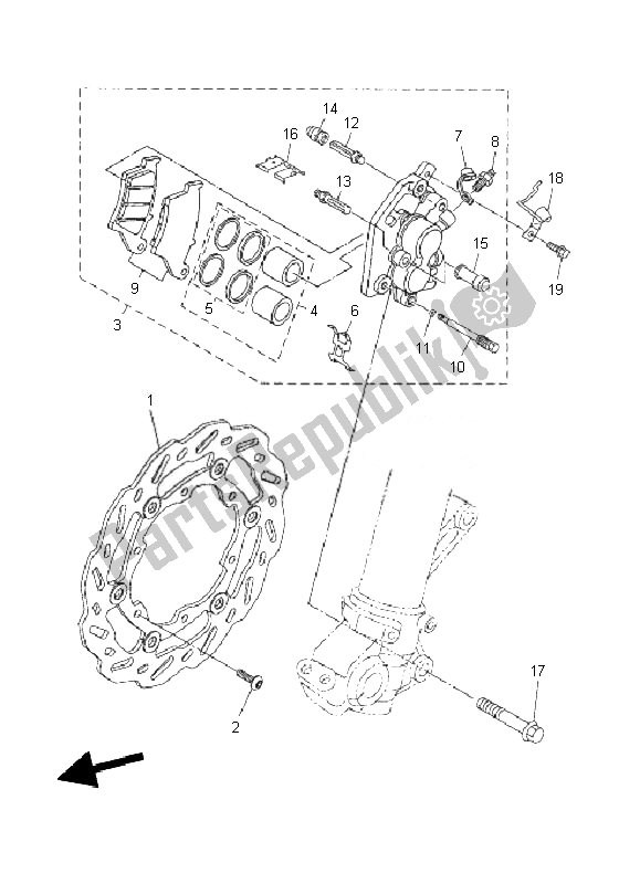 Tutte le parti per il Pinza Freno Anteriore del Yamaha WR 250R 2010