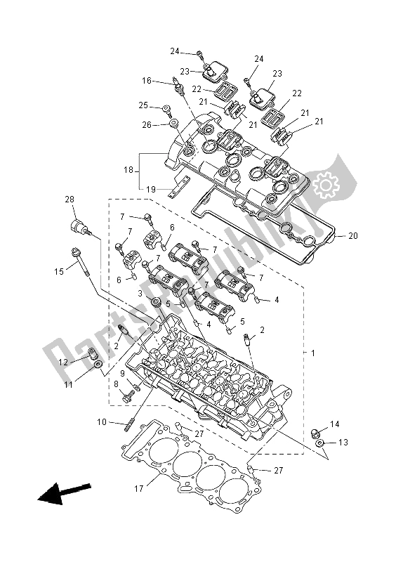 Todas las partes para Cabeza De Cilindro de Yamaha FZ8 S 800 2012