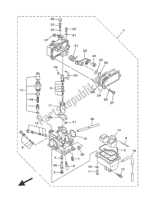 All parts for the Carburetor of the Yamaha TT R 110E 2016