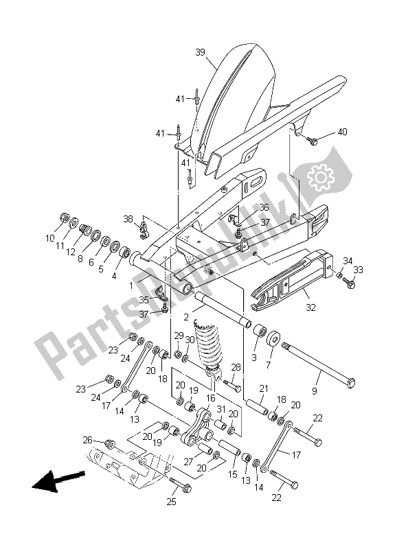 Tutte le parti per il Braccio Posteriore del Yamaha TDM 900 2004