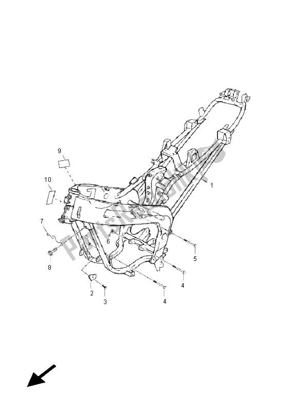 All parts for the Frame of the Yamaha TZR 50 2011