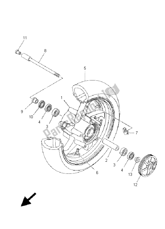 Todas las partes para Rueda Delantera de Yamaha XP 500A T MAX 2006