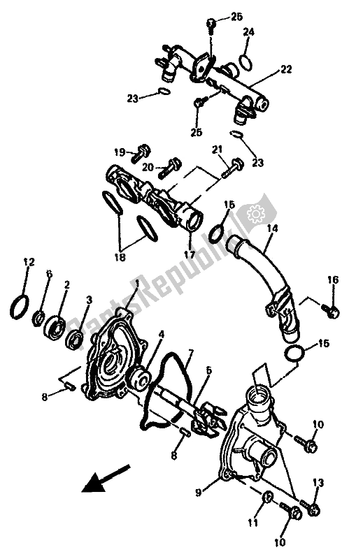 Todas las partes para Bomba De Agua de Yamaha GTS 1000A 1994