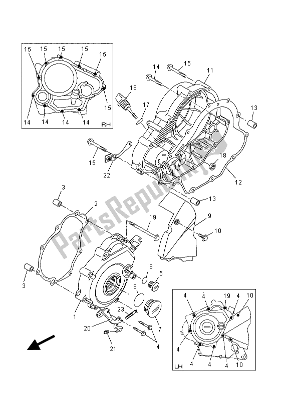 All parts for the Crankcase Cover 1 of the Yamaha YZF R 125 2015