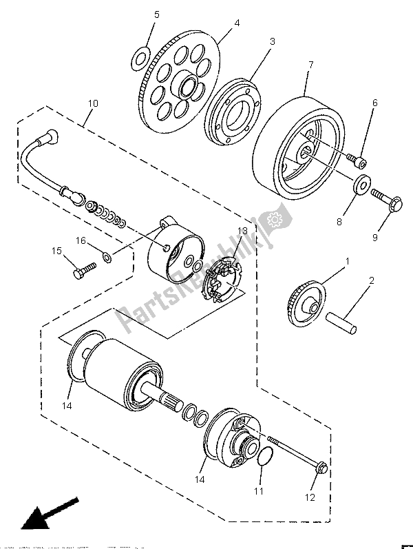 Toutes les pièces pour le Embrayage De Démarrage du Yamaha XV 535 S Virago 1997