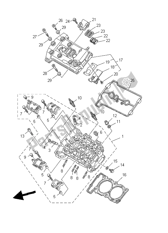 Toutes les pièces pour le Culasse du Yamaha TDM 900 2009