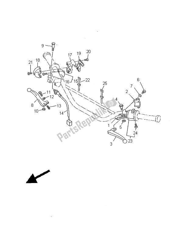 All parts for the Handle Switch & Lever of the Yamaha DT 125R 2000