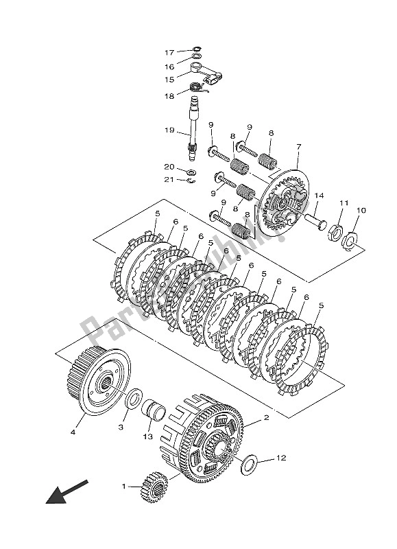 All parts for the Clutch of the Yamaha YZF R3A 300 2016