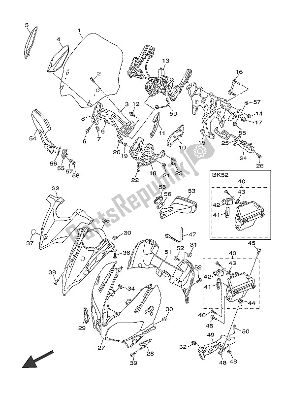 Todas las partes para Carenado 1 de Yamaha FJR 1300 PA 2016