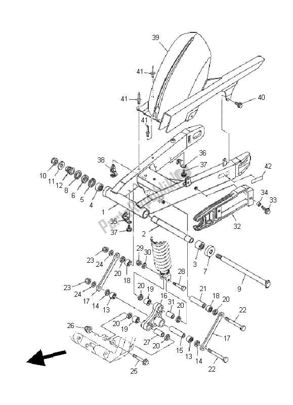 Todas las partes para Brazo Trasero de Yamaha TDM 900 2010