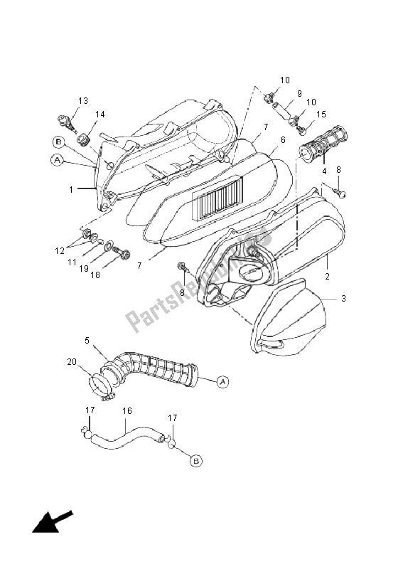 All parts for the Intake of the Yamaha VP 125 X City 2008