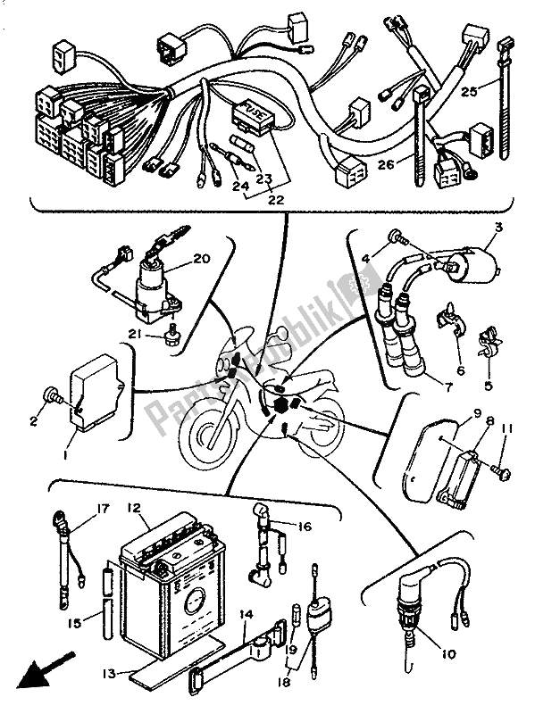 Toutes les pièces pour le électrique 1 du Yamaha XTZ 750 Supertenere 1993