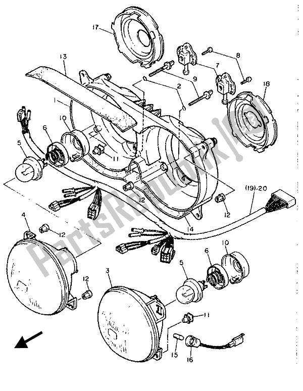 Todas las partes para Alternativo (faro) 3 de Yamaha FZR 1000 1987