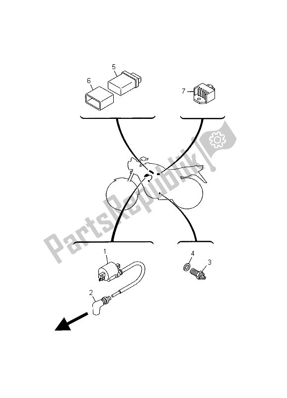 Tutte le parti per il Elettrico del Yamaha YBR 125E 2002