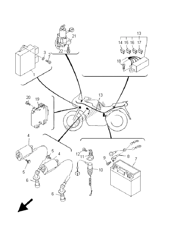 Todas las partes para Eléctrico 1 de Yamaha TDM 850 2001