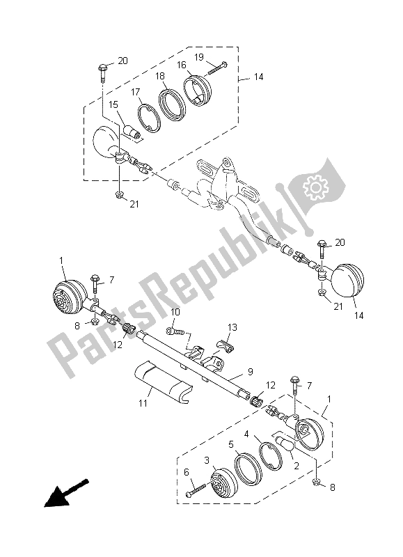 All parts for the Flasher Light of the Yamaha XVS 650A Dragstar Classic 1999
