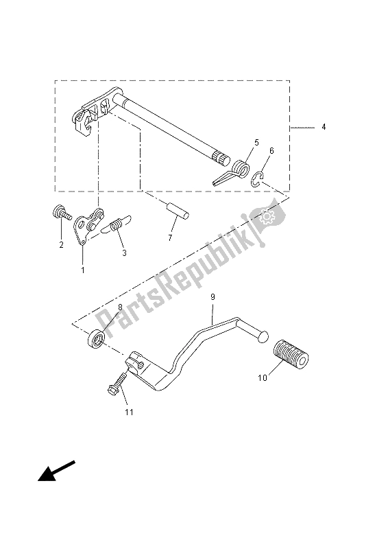 All parts for the Shift Shaft of the Yamaha YZF R 125A 2015