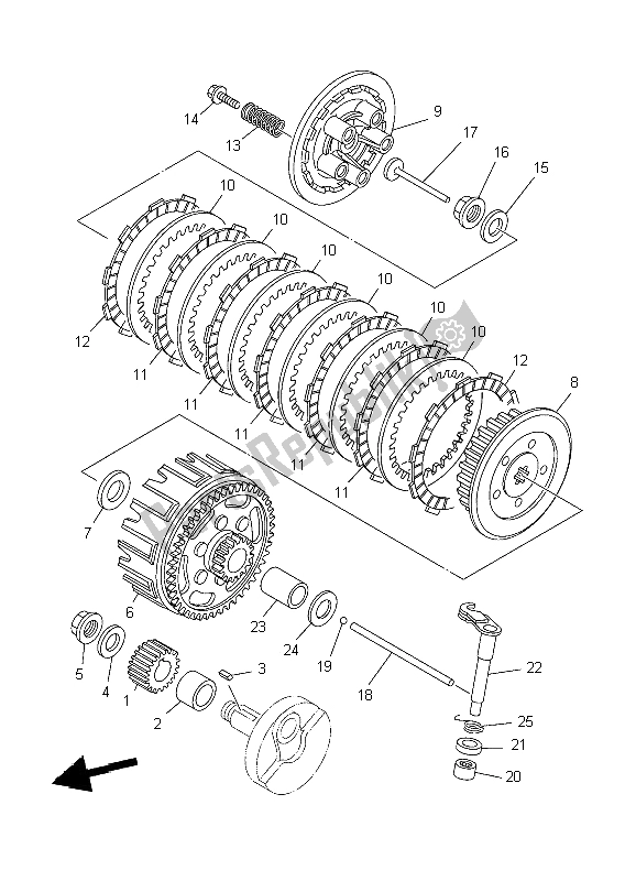 All parts for the Clutch of the Yamaha YZ 85 SW LW 2004