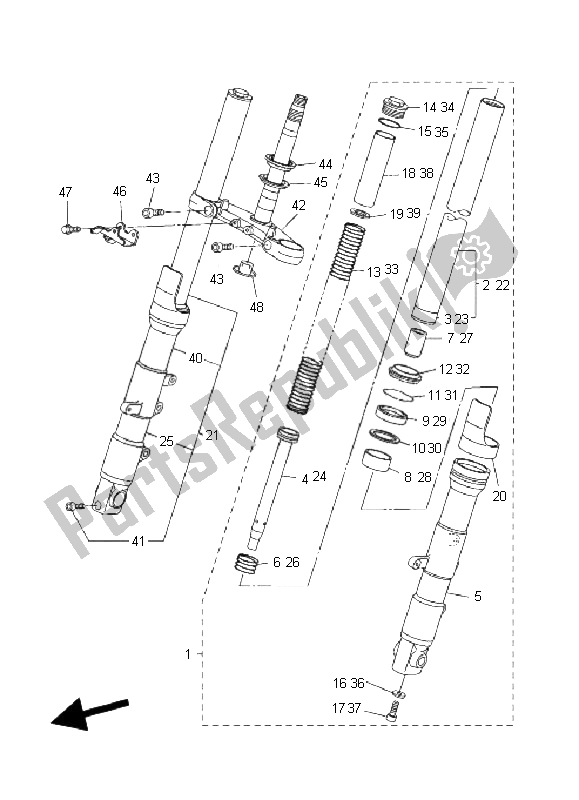 Tutte le parti per il Forcella Anteriore del Yamaha FZ6 Nahg 600 2009