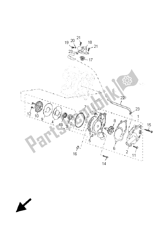 All parts for the Water Pump of the Yamaha YP 125R X Maxi 2009