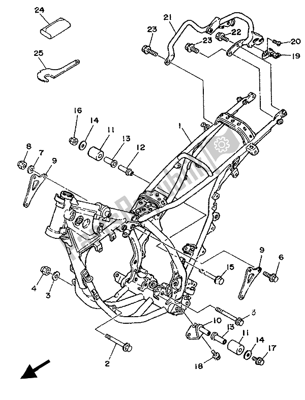 All parts for the Frame of the Yamaha DT 125R 1993