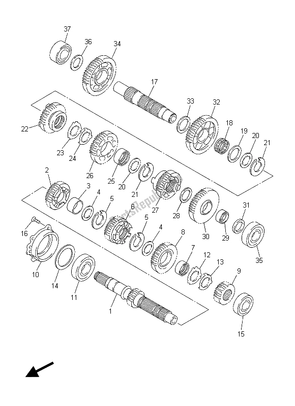 All parts for the Transmission of the Yamaha FJR 1300 AS 2015