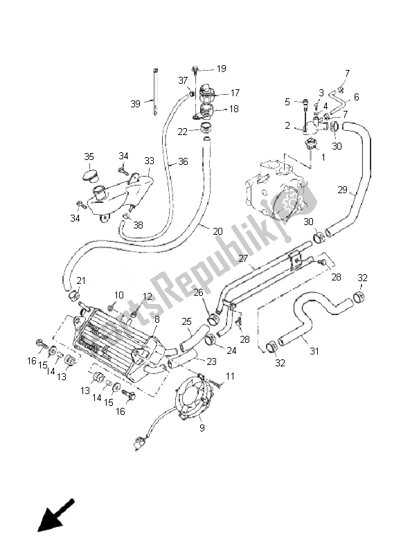 All parts for the Radiator & Hose of the Yamaha YP 250R X MAX 2007