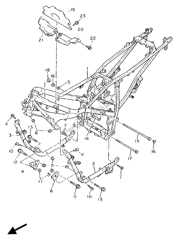 Todas las partes para Marco de Yamaha FZ 750 Genesis 1990