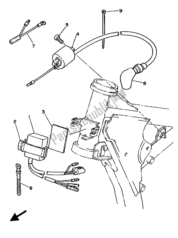 All parts for the Electrical 1 of the Yamaha YZ 125 LC 1990