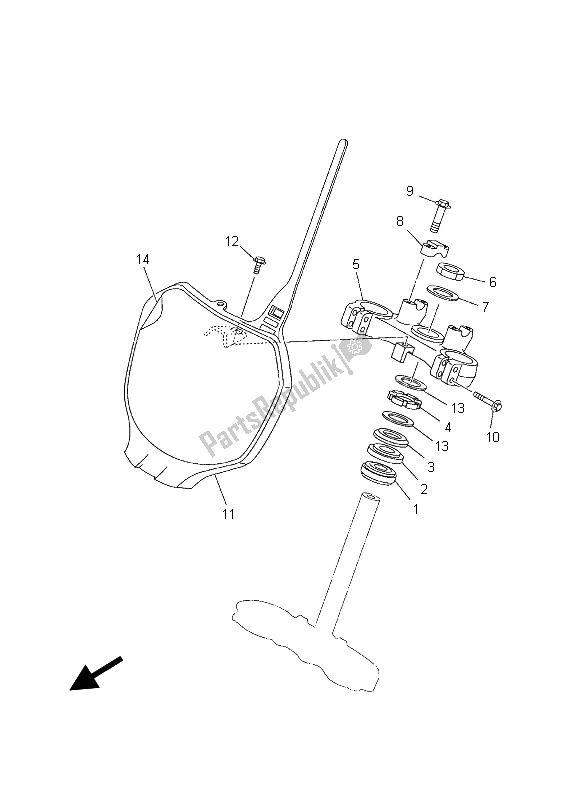 All parts for the Steering of the Yamaha YZ 250 2003