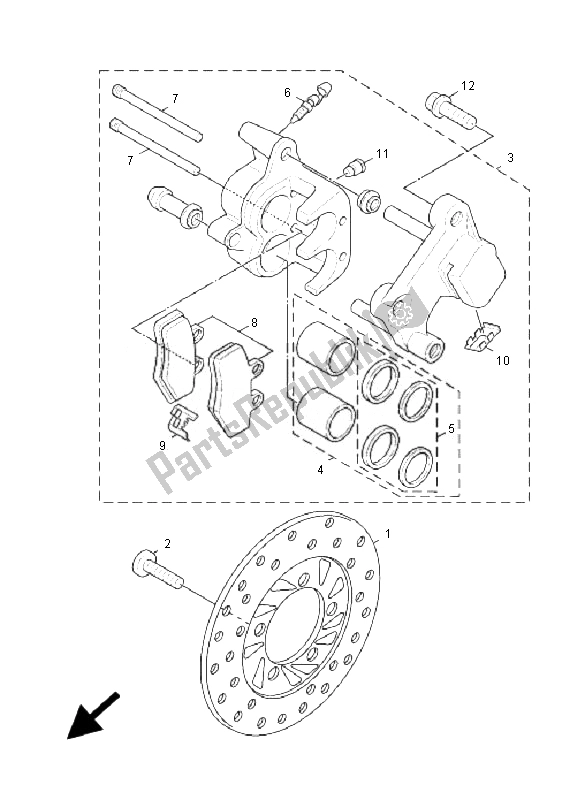 Tutte le parti per il Pinza Freno Anteriore del Yamaha XC 125 Cygnus X 2007