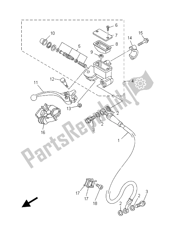 Todas las partes para Cilindro Maestro Delantero de Yamaha YZ 125 2003