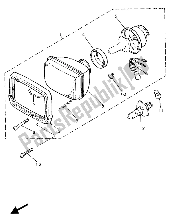 Tutte le parti per il Faro del Yamaha XJ 600 1990