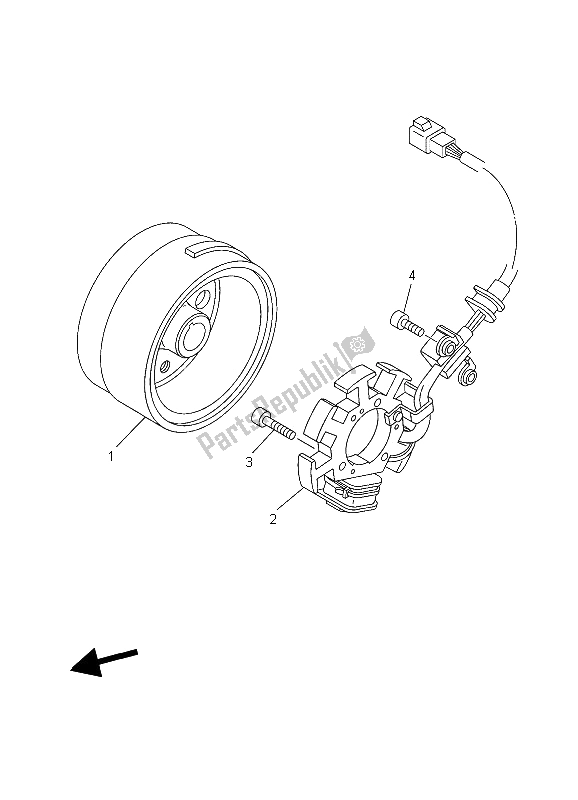 All parts for the Generator of the Yamaha TT R 125 SW LW 2006