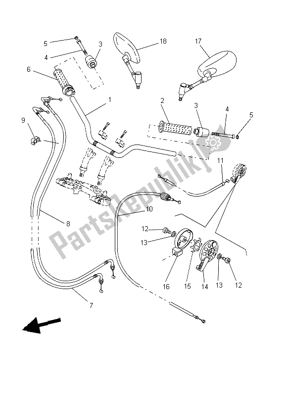 Tutte le parti per il Maniglia E Cavo Dello Sterzo del Yamaha BT 1100 Bulldog 2002