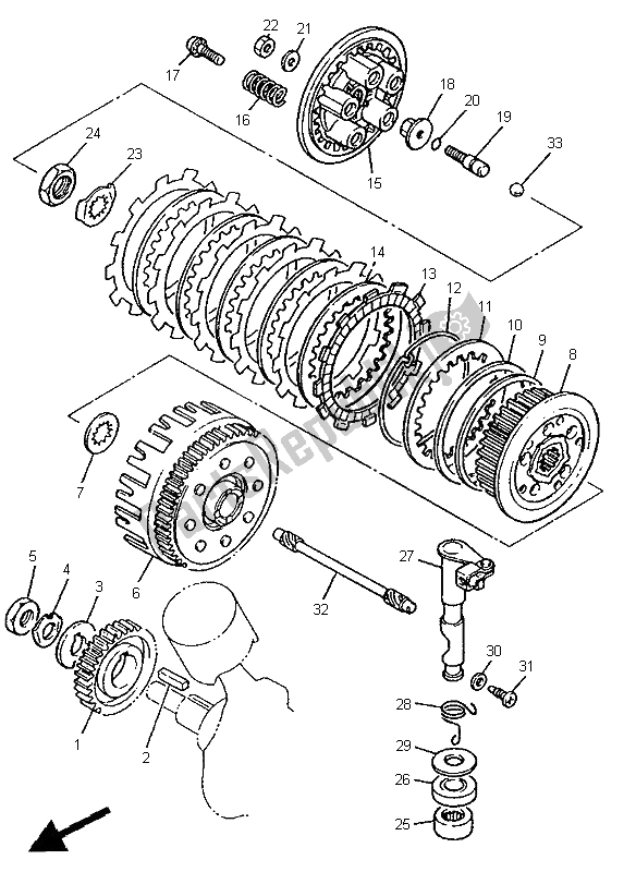 Toutes les pièces pour le Embrayage du Yamaha XV 535 S Virago 1996