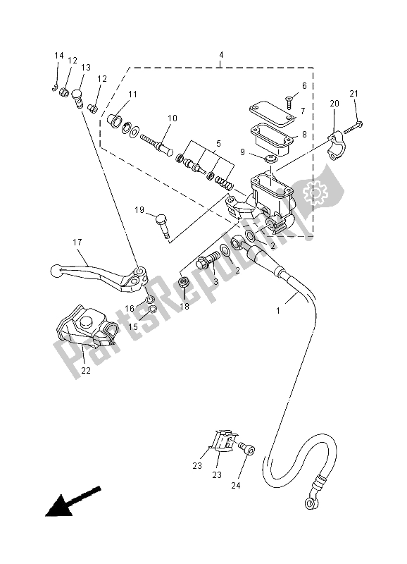 Todas las partes para Cilindro Maestro Delantero de Yamaha YZ 125 2000