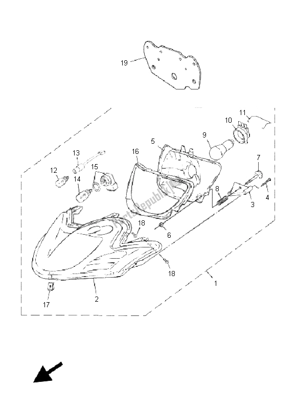 All parts for the Headlight of the Yamaha CS 50R AC JOG 2008
