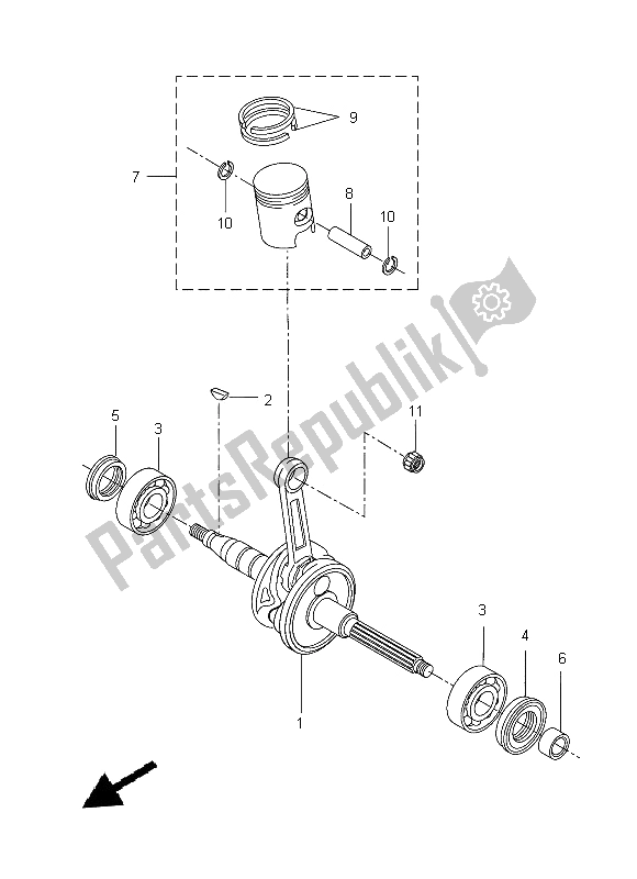 Todas las partes para Cigüeñal Y Pistón de Yamaha CW 50 2014