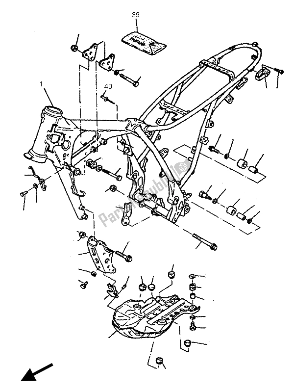 Todas as partes de Quadro (4lw2) do Yamaha TT 600S 1995