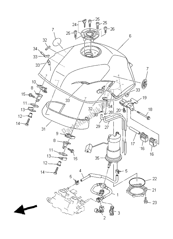 Tutte le parti per il Serbatoio Di Carburante del Yamaha TDM 900 2004