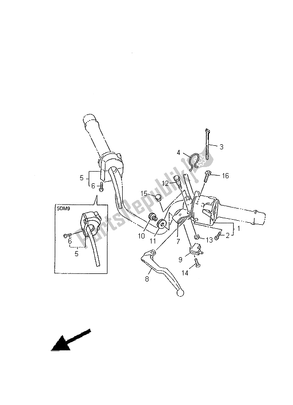 Tutte le parti per il Impugnatura Interruttore E Leva del Yamaha FZS 600 2000