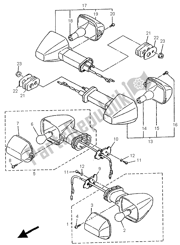 Tutte le parti per il Pompa Freno Anteriore del Yamaha YZF 750R 1995